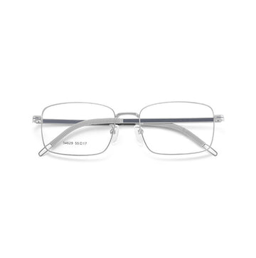 Unisex Metal Business Rectangle Glasses with Prescription Lenses VK2083