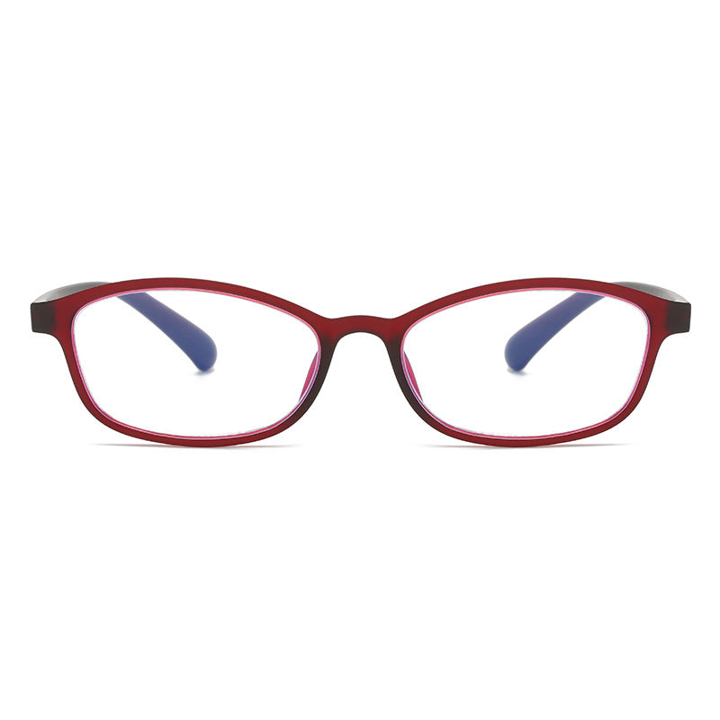 Y2K Rectangular Narrow Frame Office Siren Glasses Red VK2084