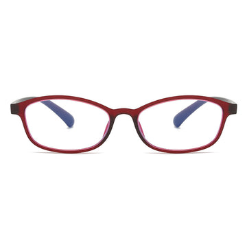 Y2K Rectangular Narrow Frame Office Siren Glasses Red VK2084