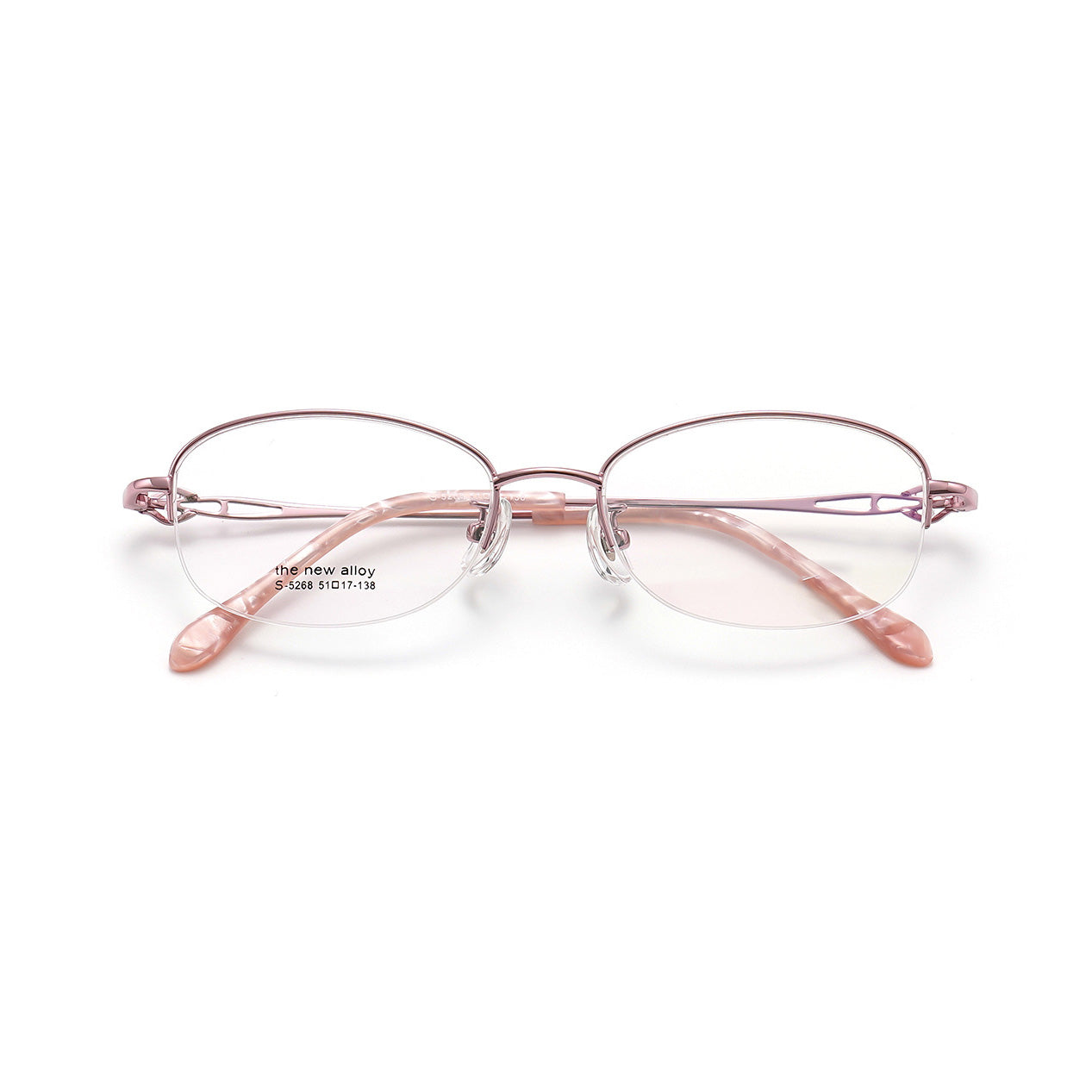 Stylish Oval Semi-Rimless Metal Glasses Lightweight & Elegant VK2120