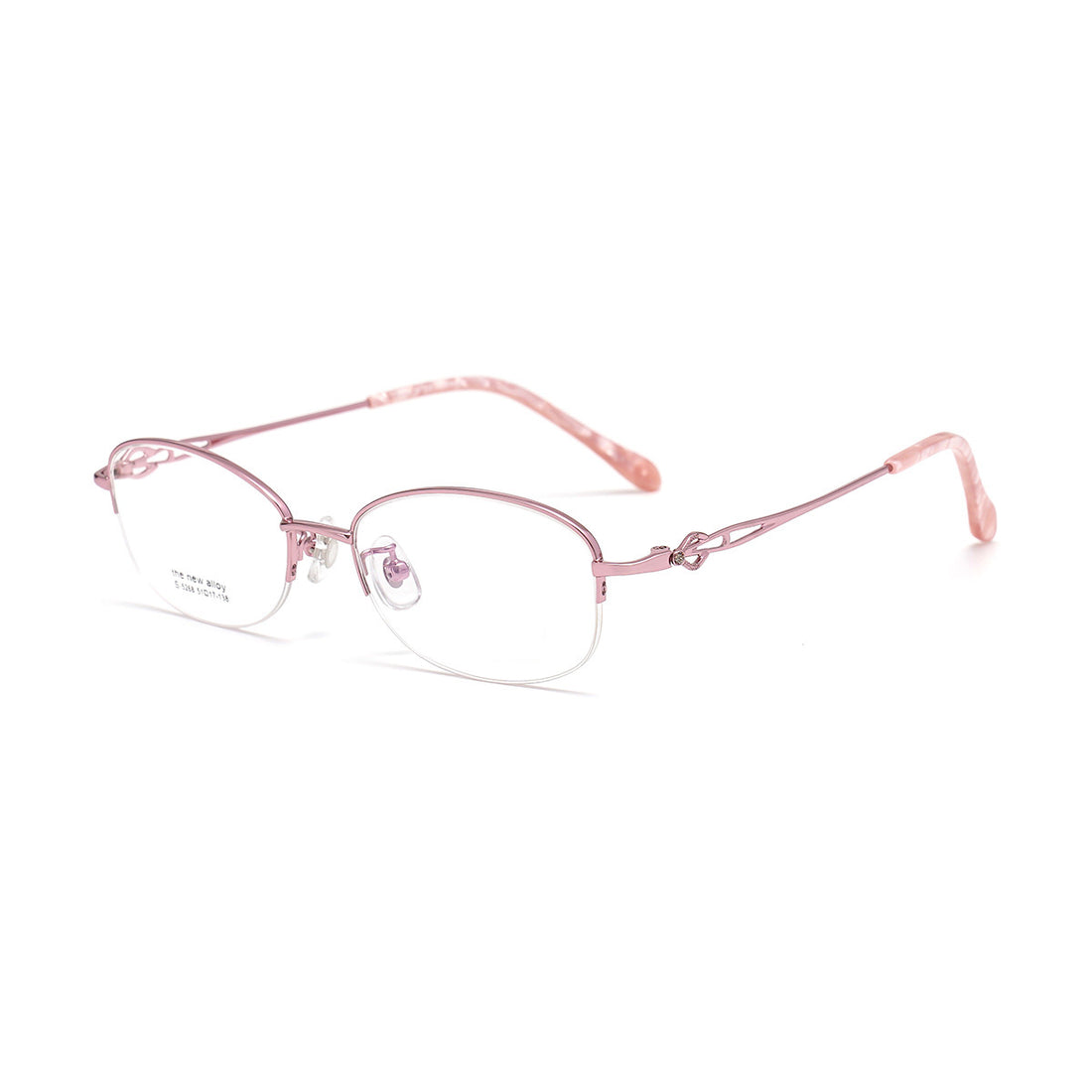 Stylish Oval Semi-Rimless Metal Glasses Lightweight & Elegant VK2120