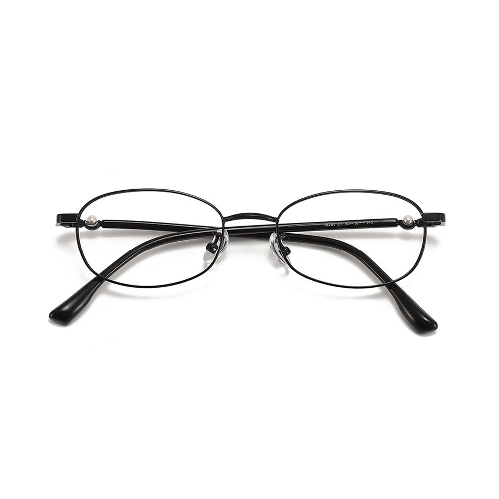 Metal Oval Prescription Glasses With Titanium Temple VK2123