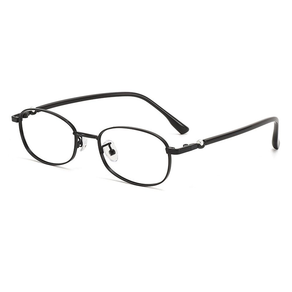 Metal Oval Prescription Glasses With Titanium Temple VK2123