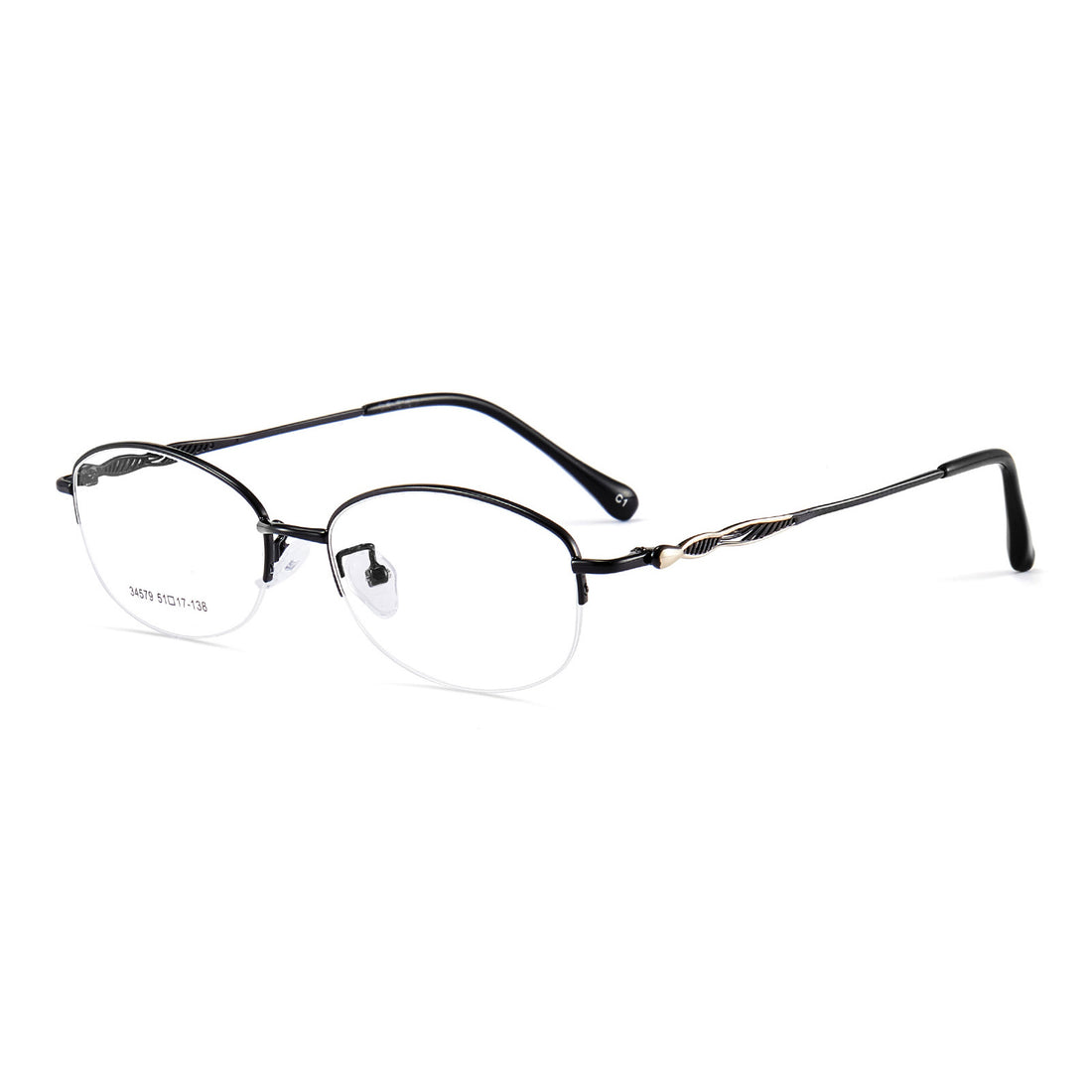 Oval Half Rim Glasses Metal  Elegant Reading Glasses for Women VK2158