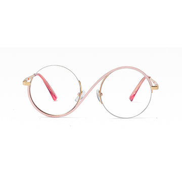 Niche Design Metal Half-Frame Round Glasses Artistic VK2169