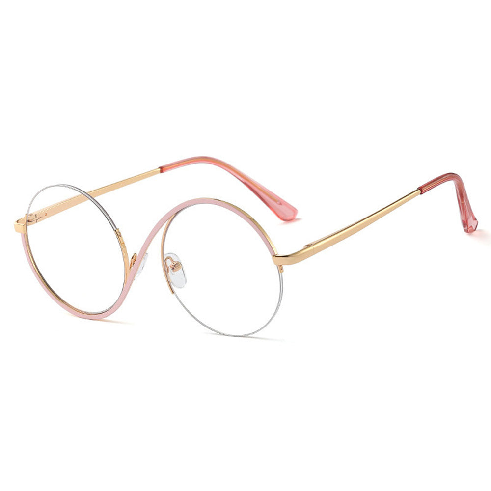 Niche Design Metal Half-Frame Round Glasses Artistic VK2169