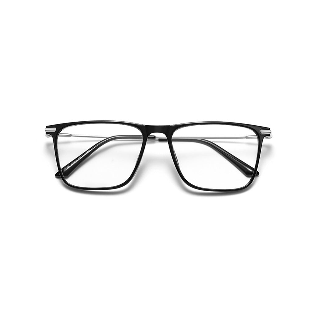 Men's Simple Rectangular Glasses  Lightweight Titanium Temples VK2190